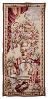 Pillaster Violin Right Handwoven Tapestry - 210 x 96 cm (6'9" x 3'1") - Requires Rod Size 2