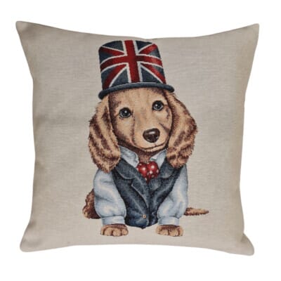 The British Gentleman Tapestry Cushion with Feather Filler - 46x46cm (18"x18") - Last Piece Remaining!