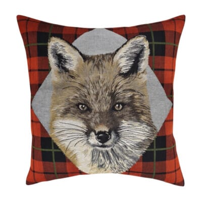 Fox of the Glen Tapestry Cushion with Feather Filler - 46x46cm (18"x18") - Last Piece Remaining!