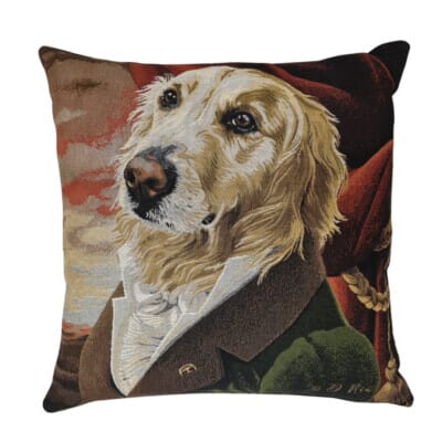 Gentleman Portrait Tapestry Cushion with Feather Filler - 46x46cm (18"x18") - Last Piece Remaining!