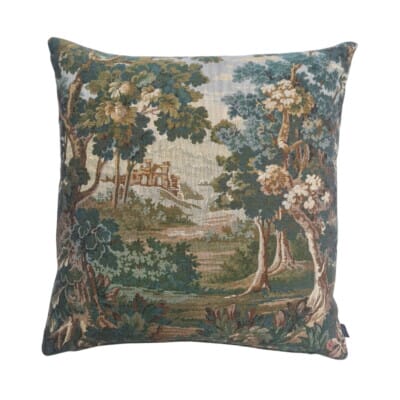 Verdure Woodland Tapestry Cushion with Feather Filler - 46x46cm (18"x18") - Last Two Pieces Remaining!