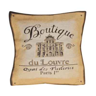 Boutique du Louvre Tapestry Cushion with Feather Filler - 46x46cm (18"x18") - Last Three Pieces Remaining!