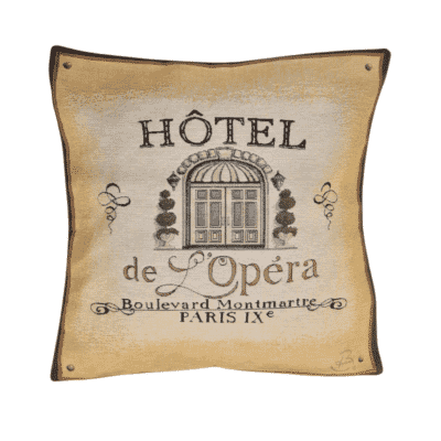 Hotel de L'Opera Tapestry Cushion with Feather Filler - 46x46cm (18"x18") - Last Two Pieces Remaining!
