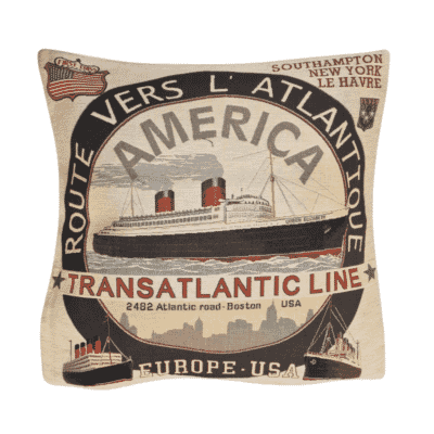Atlantic Crossing Tapestry Cushion with Feather Filler - 46x46cm (18"x18") - Last Piece Remaining!