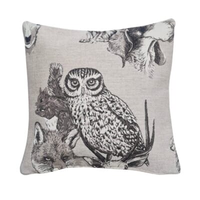 Woodland Friends Tapestry Cushion with Feather Filler - 42x42cm (16"x16") - Last Piece Remaining!