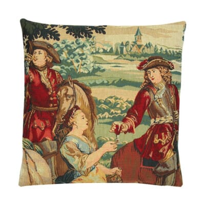 The Gallant Riders Tapestry Cushion with Feather Filler - 46x46cm (18"x18") - Last Piece Remaining!