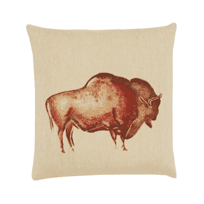 Bison Tapestry Cushion with Feather Filler - 46x46cm (18"x18") - Last Four Pieces Remaining!