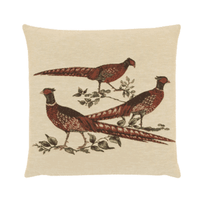 Woodland Trio Tapestry Cushion with Feather Filler - 46x46cm (18"x18") - Last Piece Remaining!