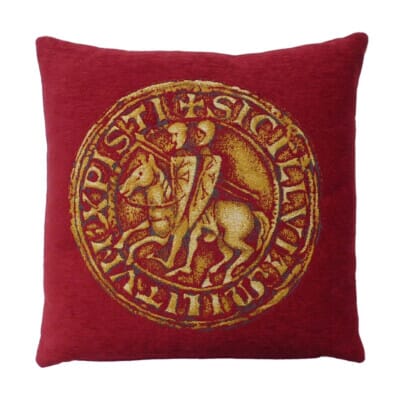 The Knight's Seal Tapestry Cushion with Feather Filler - 46x46cm (18"x18") - Last Two Pieces Remaining!