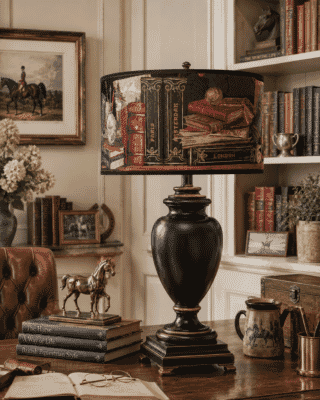Library Tapestry Lampshade - D.40 x H.22cm