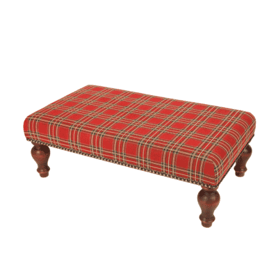 Red Tartan Long Footstool - Last Piece Remaining!