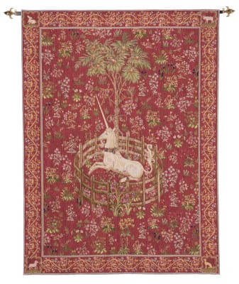 Licorne Captive - Rouge Loom Woven Tapestry - 147 x 108 cm (4'10" x 3'7") - Requires Rod Size 3 - Last Piece Remaining