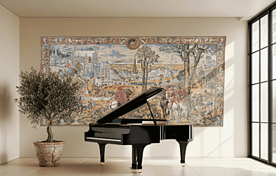 Medieval Brussels Tapestry - 244 x 475 cm (8'0" x 15'7") - Requires Concealed Wooden Batten - Last Piece Remaining!