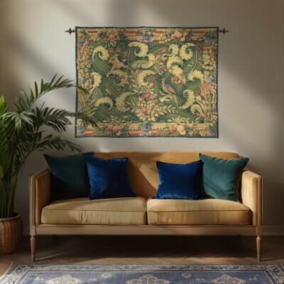 Verdure de Grammont Loom Woven Tapestry - 130 x 165 cm (4'3" x 5'5") - Requires Rod Size 4 - Last Piece Remaining!