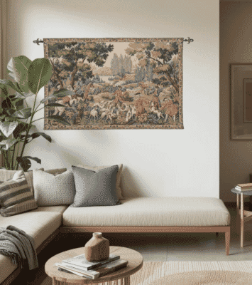 Chasse à Courre Loom Woven Tapestry - 94 x 145 cm (3'1" x 4'9") - Requires Rod Size 4 - Last Piece Remaining!