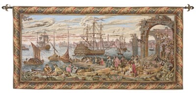 Merchants on the Quayside Loom Woven Tapestry - 83 x 173 cm (2'9" x 5'8") - Requires Rod Size 4