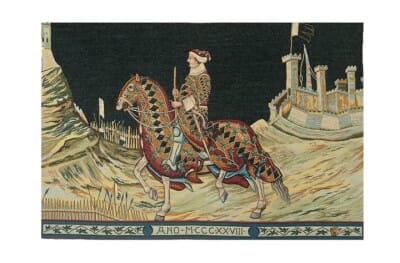 Knight of Siena Loom Woven Tapestry Loom Woven Tapestry - 90 x 135 cm (3'0" x 4'5") - Requires Rod Size 4
