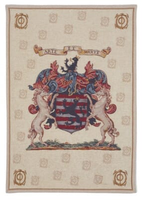 Arte et Marte Coat of Arms Loom Woven Tapestry - 102 x 72 cm (3'4" x 2'4") - Requires Rod Size 2 - Last piece remaining!
