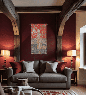 Lady of Cluny Loom Woven Tapestry - 145 x 75 cm (4'9" x 2'6") - Requires Rod Size 2 - Last Piece Remaining!