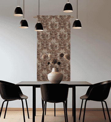 Renaissance Damask Portiere Loom Woven Tapestry - 122 x 60 cm (4'0 x 2'0") - Requires Rod Size 2 - Last Piece Remaining!