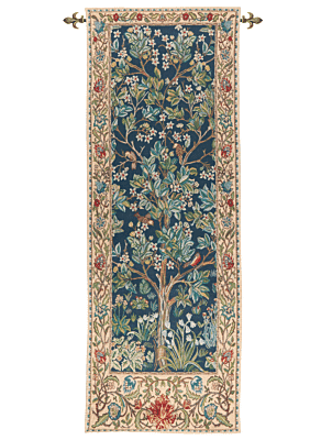 Tree of Life Portiere Loom Woven Tapestry - 177 x 65 cm (5′10" × 2′2") - Requires Rod Size 2