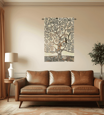 Tree of Life by Klimt Loom Woven Tapestry - 212 x 147 cm (7'0" x 4'7") - Requires Rod Size 4