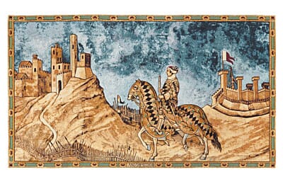 Knight of Siena Loom Woven Tapestry - 65 x 125 cm (2′2" × 4′1") - Requires Rod Size 3