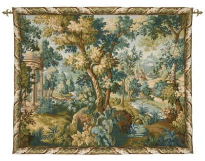 Verdure with Folly Loom Woven Tapestry - 145 x 183 cm (4'9" x 6'0") - Requires Rod Size 5