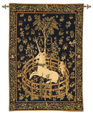 Captive Unicorn Loom Woven Tapestry - 70 x 49 cm (2′4" × 1′7") - Requires Rod Size 1