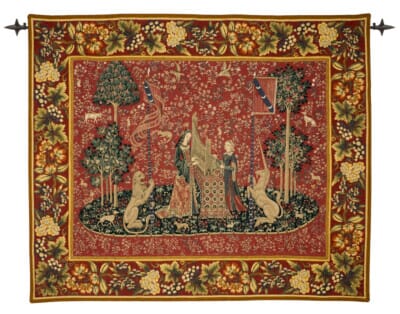 Lady at the Organ Loom Woven Tapestry - 129 x 154 cm (4'3" x 5'1") - Requires Rod Size 4 - Last Piece Remaining!