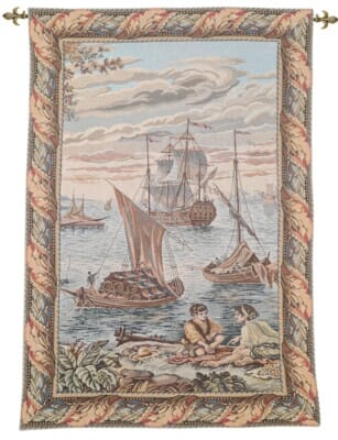 Venetian Waterfront Loom Woven Tapestry - 77 x 53 cm (2'6" x 1'9") - Requires Rod Size 1 - Last Piece Remaining!