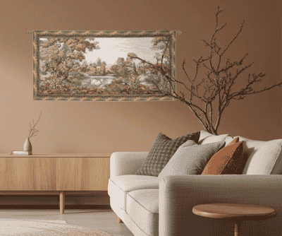Lakeside Swans Loom Woven Tapestry - 89 x 178 cm (2'11" x 5'10") - Requires Rod Size 5