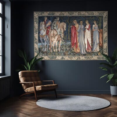Departure of the Knights Loom Woven Tapestry - 183 x 277 cm (6'0" x 9'1" ) - Requires Rod Size 6