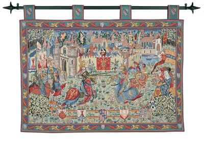 Joust at Camelot Loom Woven Tapestry - (With Loops) 70 x 90 cm (2'4" x 3'0") - Requires Rod Size 2
