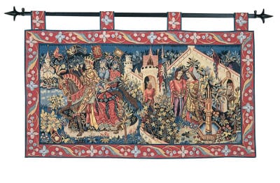 History of King Arthur Loom Woven Tapestry - (with loops) 62 x 100 cm (2'0" x 3'3") - Requires Rod Size 3