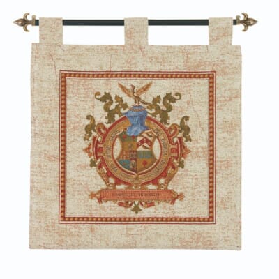 Armorial I Loom Woven Chenille Tapestry With Loops - 74 x 68 cm (2'5" x 2'3") - Requires Rod Size 2