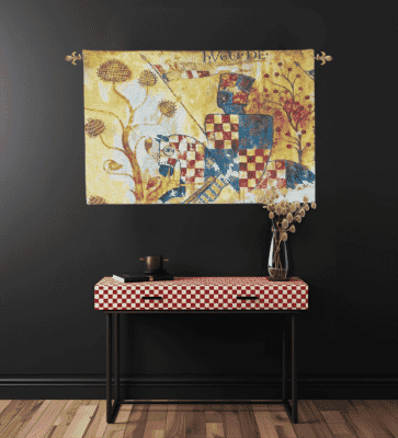 Medieval Knight Loom Woven Tapestry - 76 x 88 cm (2'6" x 2'11") - Requires Rod Size 2 - Last Piece Remaining!