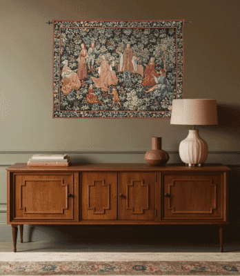 The Secret Garden Loom Woven Tapestry - 108 x 147 cm (3'7" x 4'10") - Requires Rod Size 4 - Last Piece Remaining!