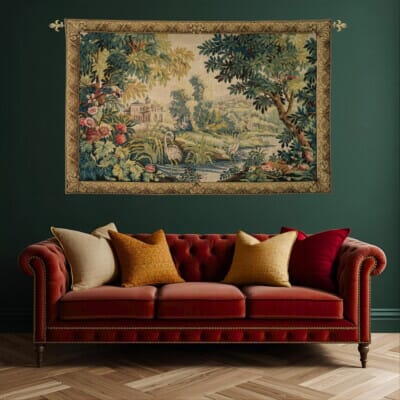 Les Deux Herons Loom Woven Tapestry - 125 x 185 cm (4'1" x 6'1") - Requires Rod Size 5 - Last Piece Remaining!