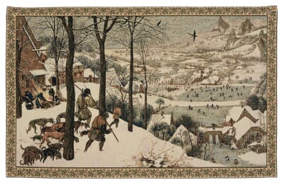 Brueghel Winter Landscape Loom Woven Tapestry - 66 x 106 cm (2'2" x 3'6") - Requires Rod Size 3 - Last Piece Remaining!