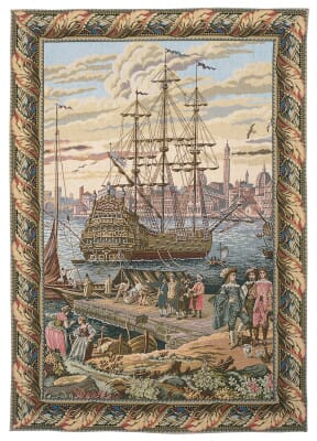 Merchants' Ship Loom Woven Tapestry - 2 Sizes Available