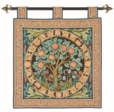 Orange Tree Loom Woven Tapestry with Hanging Loops - 74 x 64 cm (2'5" x 2'1") - Requires Rod Size 2