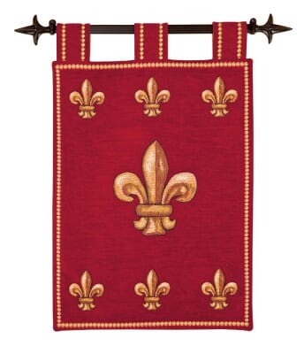 Grand Fleur de Lys Loom Woven Tapestry - 70 x 46 cm (2'4" x 1'6") - Requires Rod Size 1
