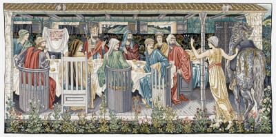 Summonsing of the Knights Loom Woven Tapestry - 70 x 145 cm (2'4" x 4'9") - Requires Rod Size 4