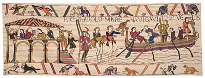  Bayeux - Harold Sails from Sussex Loom Woven Tapestry - 2 sizes available