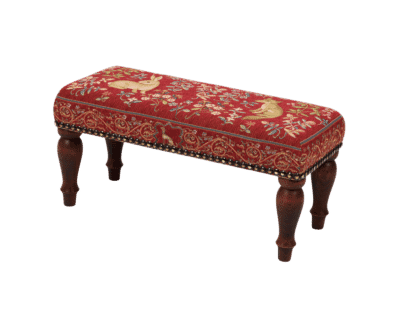 Medieval Rabbit & Fox Upholstered Stool