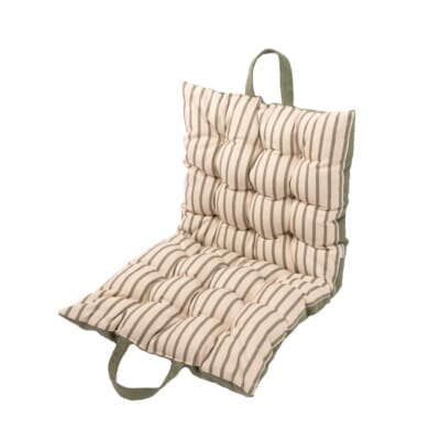 Olive Stripe Woven Outdoor Folding Carry Cushion - 50 x 100 cm (20" x 40")