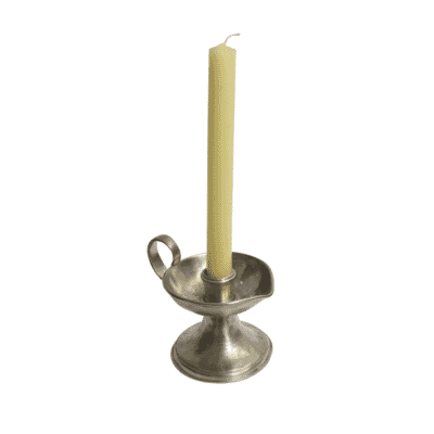 Pewter Chamber Candlestick Holder - Approx. H.8 x W.13 cm - Last Piece Remaining!