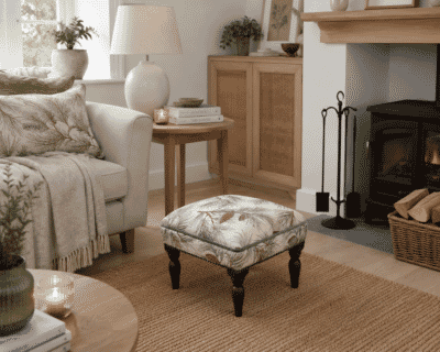 Pine Cones Upholstered Stool