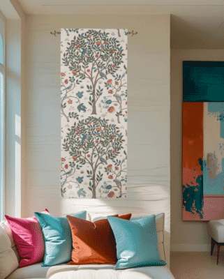 Kelmscott Tree Portiere Printed Tapestry - 152 x 60 cm (5'0" x 2'0") - Requires Rod Size 2